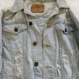 Rue21 Distressed Light Blue Jean Jacket